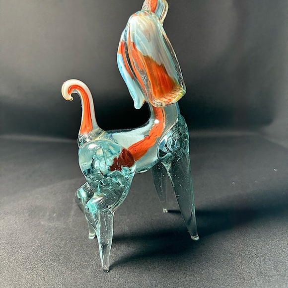 Murano Art Glass Poodle Hand Blown Multi Color - Picture 1 of 3